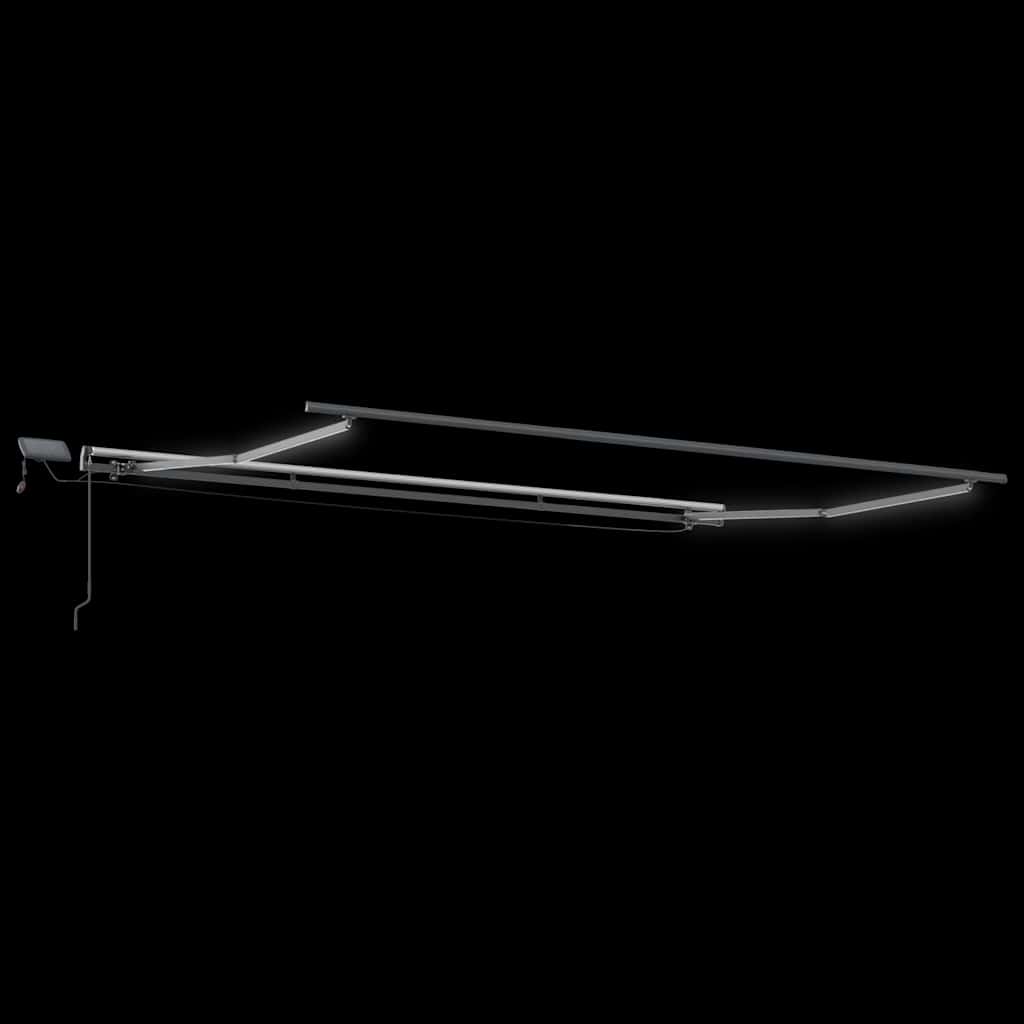Manual Retractable Awning with LEDs Brown 400x300 cm