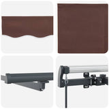 Manual Retractable Awning with LEDs Brown 400x300 cm