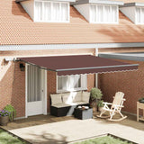 Manual Retractable Awning with LEDs Brown 400x300 cm