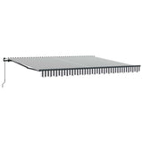 Manual Retractable Awning Anthracite and White 400x300 cm