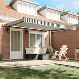 Manual Retractable Awning Anthracite and White 400x300 cm - Side View