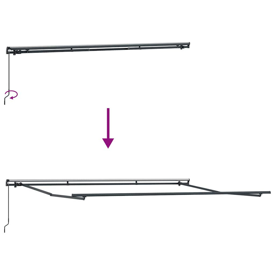 Manual Retractable Awning Anthracite and White 400x300 cm
