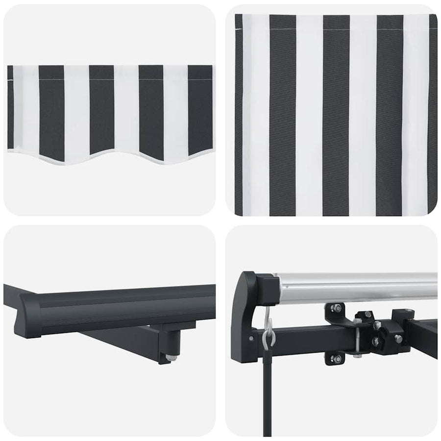 Manual Retractable Awning Anthracite and White 400x300 cm