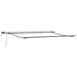 Manual Retractable Awning with LEDs Anthracite&White 400x300 cm - Rear View