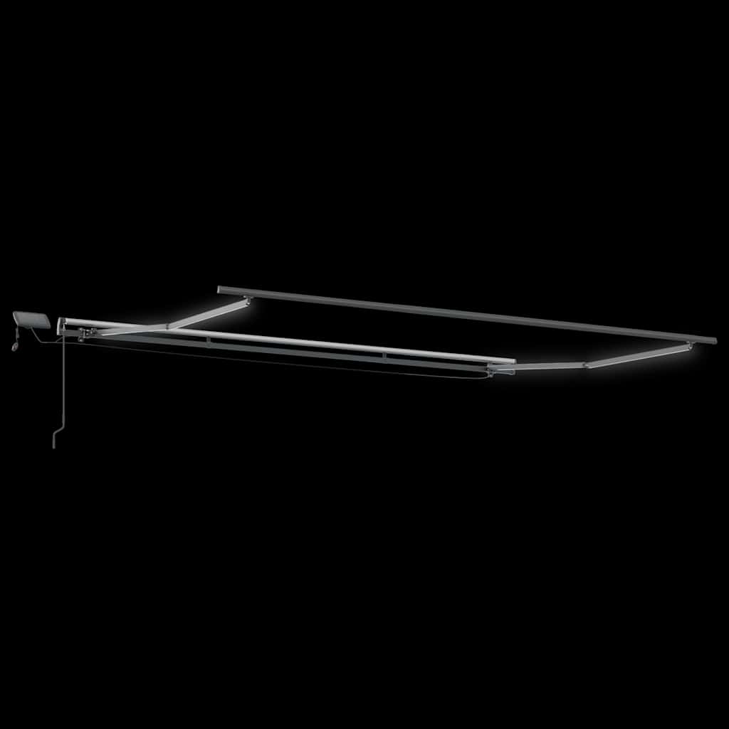 Manual Retractable Awning with LEDs Anthracite&White 400x300 cm