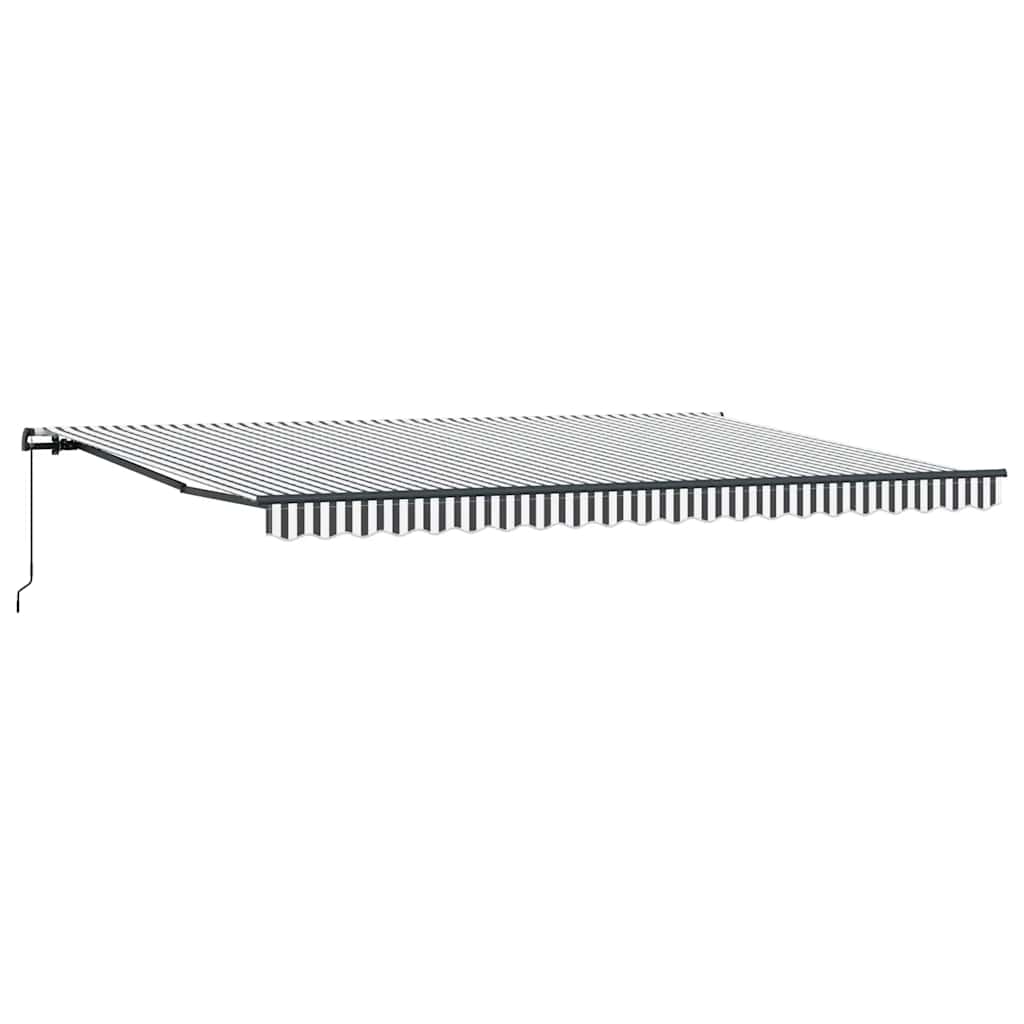 Manual Retractable Awning Anthracite and White 500x300 cm