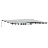 Manual Retractable Awning Anthracite and White 500x300 cm