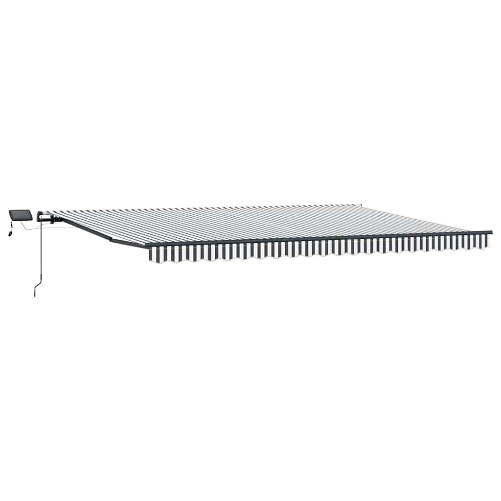 Manual Retractable Awning with LEDs Anthracite&White 500x300 cm