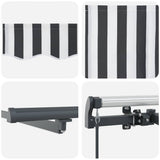 Manual Retractable Awning with LEDs Anthracite&White 500x300 cm