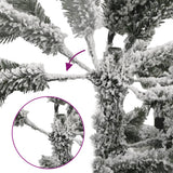 Artificial Slim Christmas Tree with Flocked Snow 150 cm PVC&PE - Top-Down View