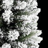 Artificial Slim Christmas Tree with Flocked Snow 150 cm PVC&PE - 45-Degree Angle