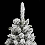 Artificial Slim Christmas Tree with Flocked Snow 150 cm PVC&PE - Close-Up Angle