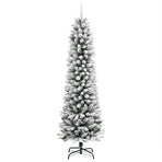 Artificial Slim Christmas Tree with Flocked Snow 180 cm PVC&PE