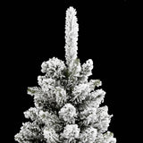 Artificial Slim Christmas Tree with Flocked Snow 180 cm PVC&PE - Close-Up Angle