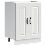 Sink Base Cabinet Kalmar White 60x46x81.5 cm Engineered Wood - Front View