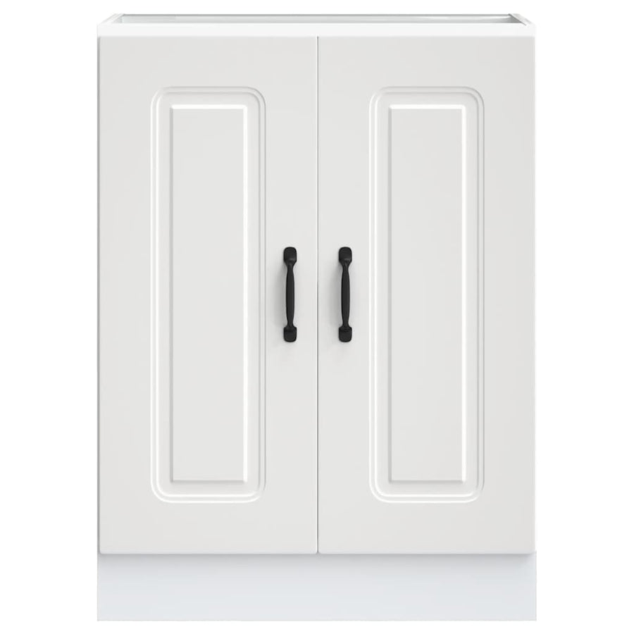 Sink Base Cabinet Kalmar White 60x46x81.5 cm Engineered Wood