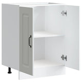 Sink Base Cabinet Kalmar White 60x46x81.5 cm Engineered Wood - 45-Degree Angle