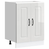 Sink Base Cabinet "Kalmar" High Gloss White 60x46x81,5 cm Engineered Wood