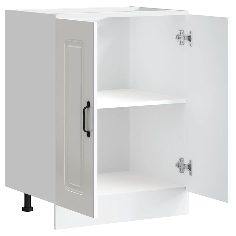 Sink Base Cabinet "Kalmar" High Gloss White 60x46x81.5 cm