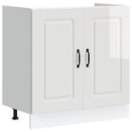 Sink Base Cabinet "Kalmar" High Gloss White 80x46x81.5 cm