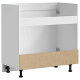 Sink Base Cabinet "Kalmar" High Gloss White 80x46x81,5 cm Engineered Wood
