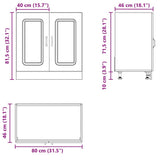 Sink Base Cabinet "Kalmar" High Gloss White 80x46x81,5 cm Engineered Wood