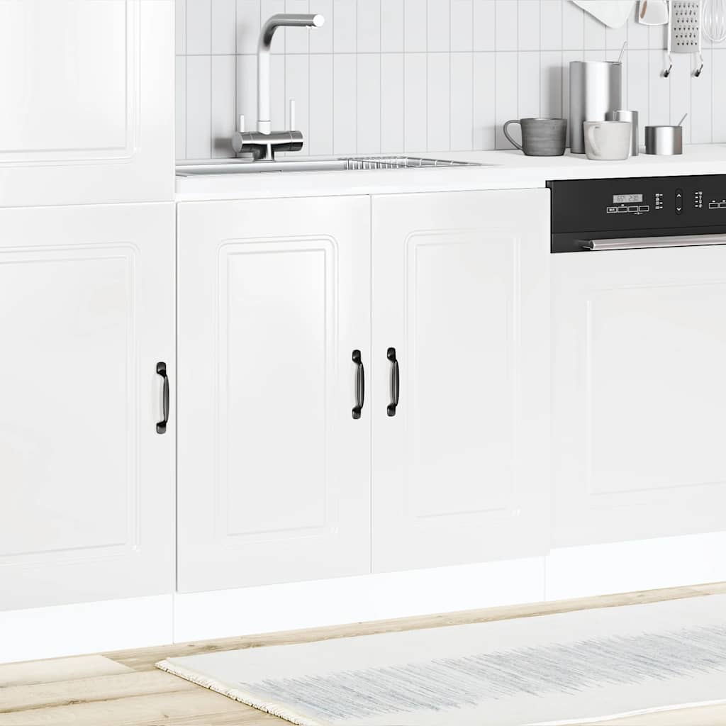 Sink Base Cabinet "Kalmar" High Gloss White 80x46x81,5 cm Engineered Wood