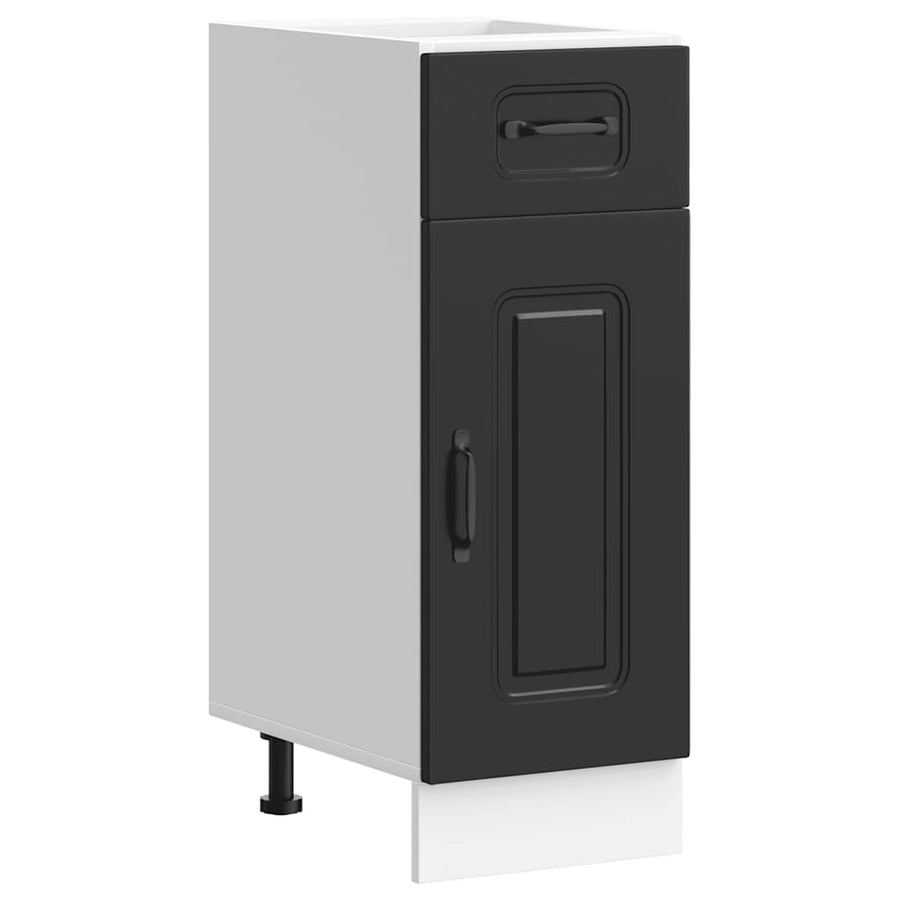 Kitchen Base Cabinet "Kalmar" Black Engineered Wood