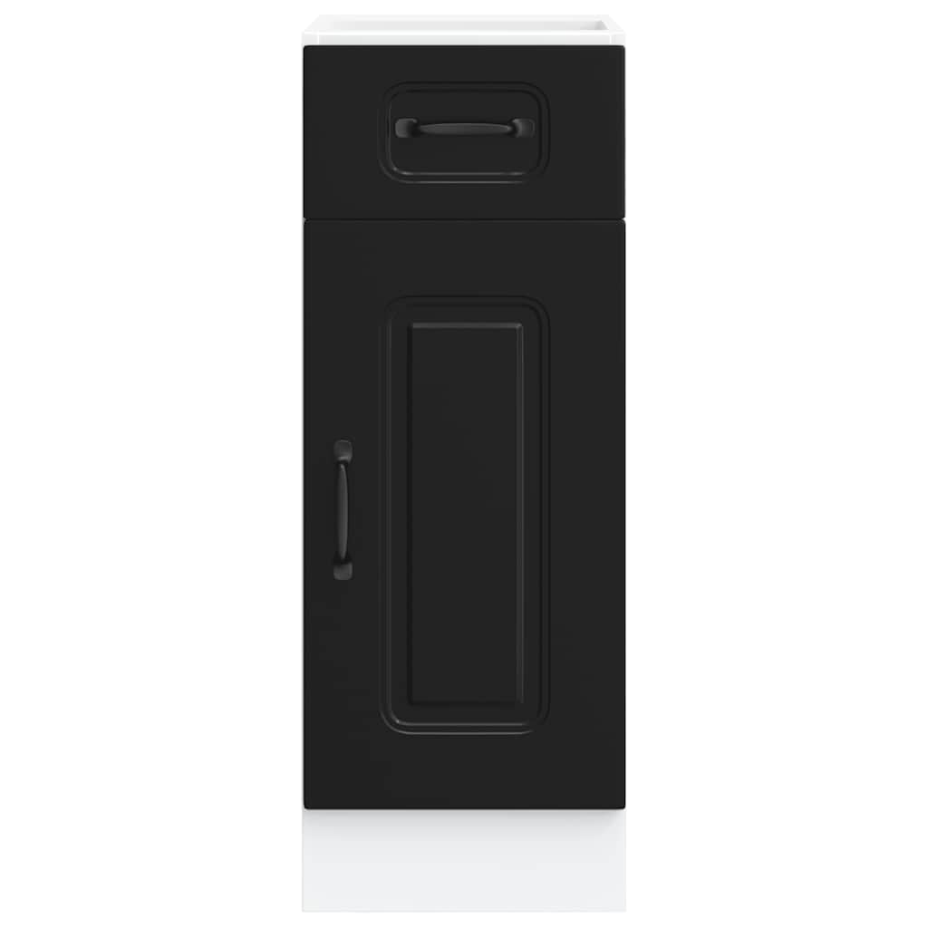 Kitchen Base Cabinet "Kalmar" Black Engineered Wood
