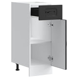 Kitchen Base Cabinet "Kalmar" Black Engineered Wood