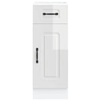 Kitchen Base Cabinet "Kalmar" High Gloss White Engineered Wood