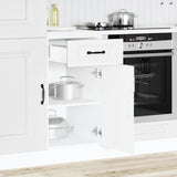 Kitchen Base Cabinet Kalmar White Engineered Wood - Side View