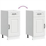 Kitchen Base Cabinet Kalmar White Engineered Wood - Low Angle