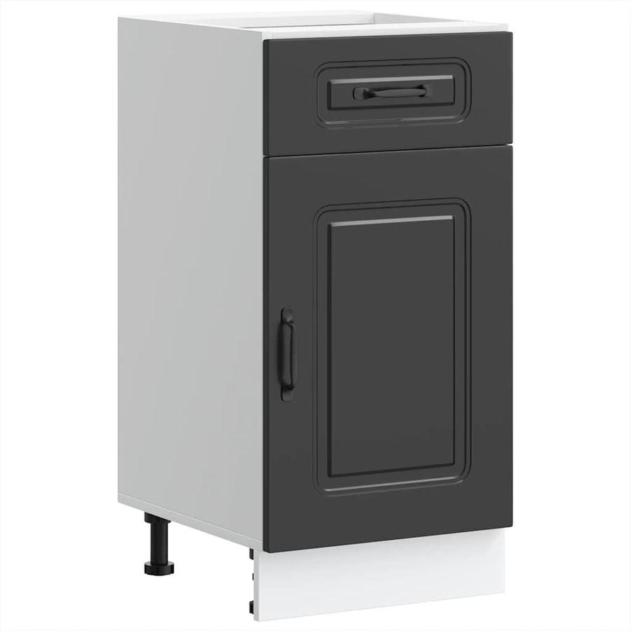 Kitchen Base Cabinet "Kalmar" Black Engineered Wood