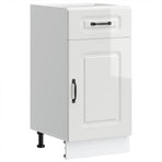 Kitchen Base Cabinet "Kalmar" High Gloss White Engineered Wood