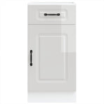 Kitchen Base Cabinet "Kalmar" High Gloss White Engineered Wood