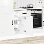 Kitchen Base Cabinet "Kalmar" High Gloss White Engineered Wood