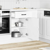 Kitchen Base Cabinet Kalmar White Engineered Wood - Side View