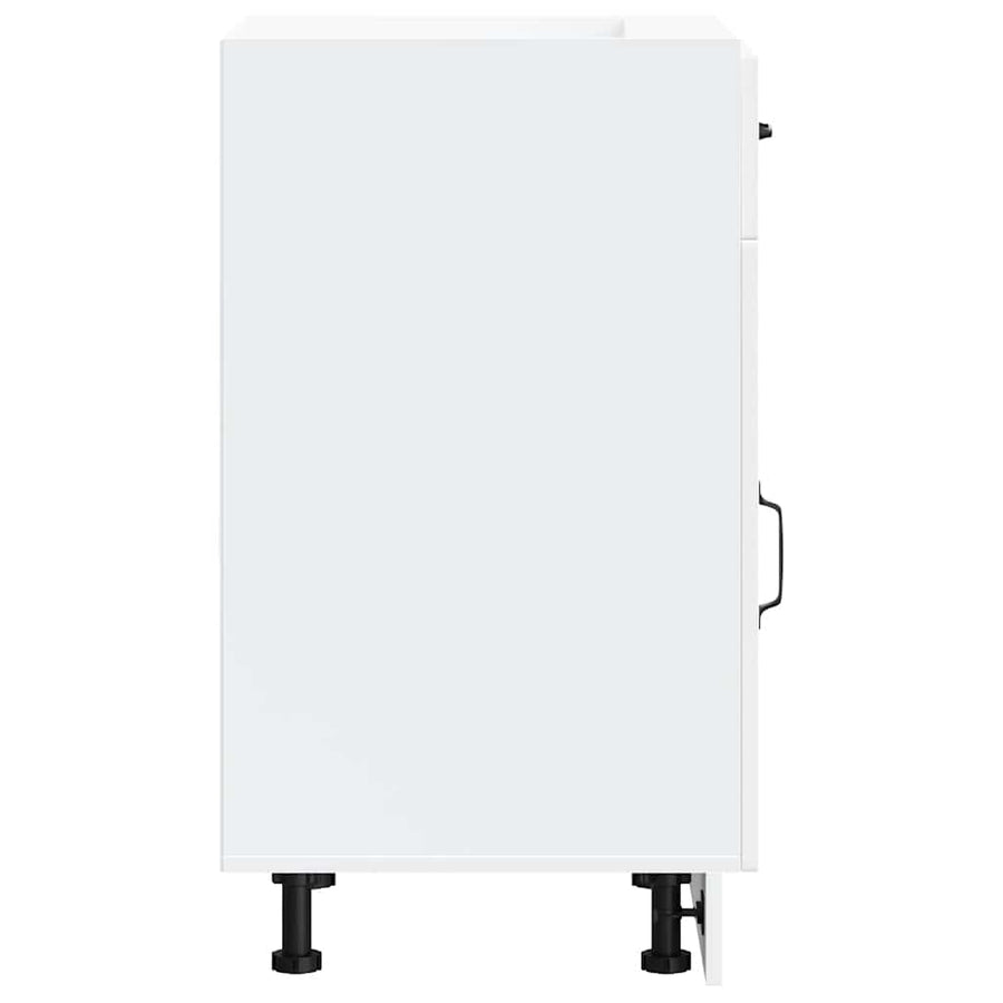 Kitchen Base Cabinet Kalmar White Engineered Wood