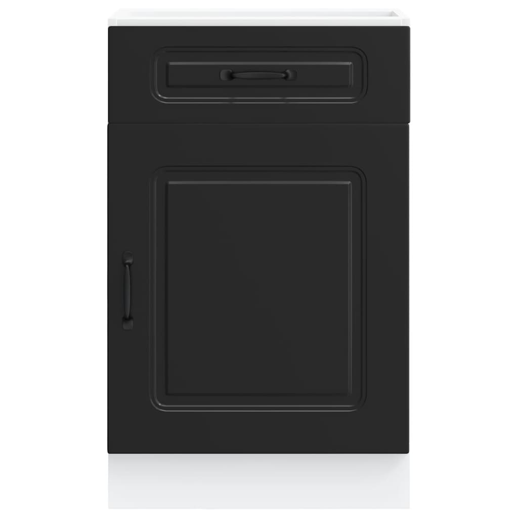 Kitchen Base Cabinet "Kalmar" Black Engineered Wood