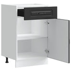 Kitchen Base Cabinet "Kalmar" Black Engineered Wood