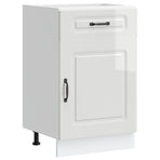 Kitchen Base Cabinet "Kalmar" High Gloss White Engineered Wood