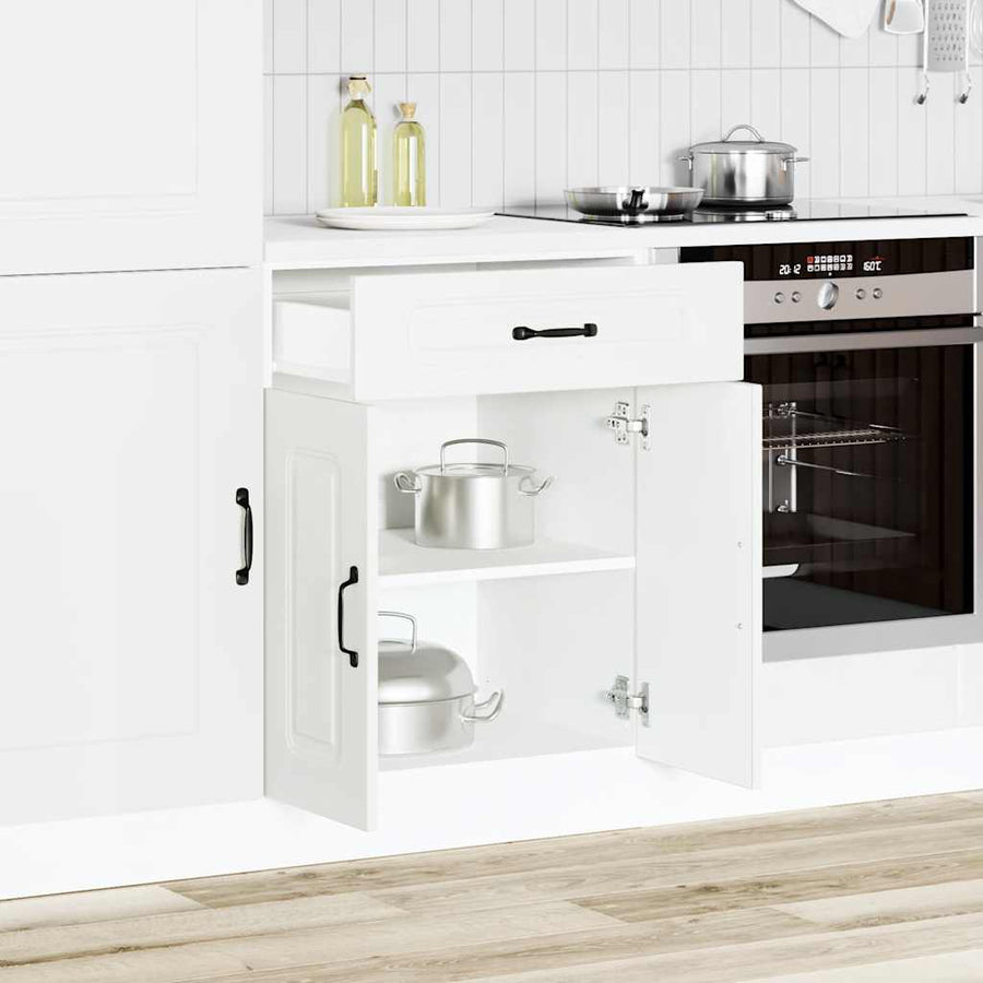 Kitchen Base Cabinet Kalmar White Engineered Wood