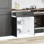 Kitchen Base Cabinet "Kalmar" Black Engineered Wood
