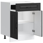 Kitchen Base Cabinet "Kalmar" Black Engineered Wood