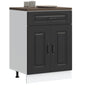 Kitchen Base Cabinet "Kalmar" Black Engineered Wood