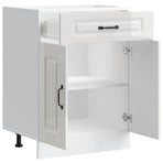 Kitchen Base Cabinet "Kalmar" High Gloss White Engineered Wood