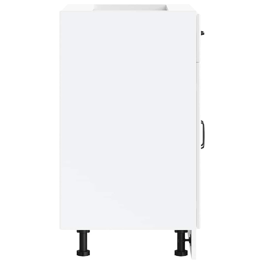 Kitchen Base Cabinet "Kalmar" High Gloss White Engineered Wood