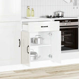 Kitchen Base Cabinet "Kalmar" High Gloss White Engineered Wood