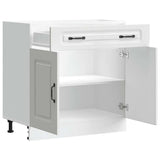 Kitchen Base Cabinet Kalmar White Engineered Wood - 45-Degree Angle